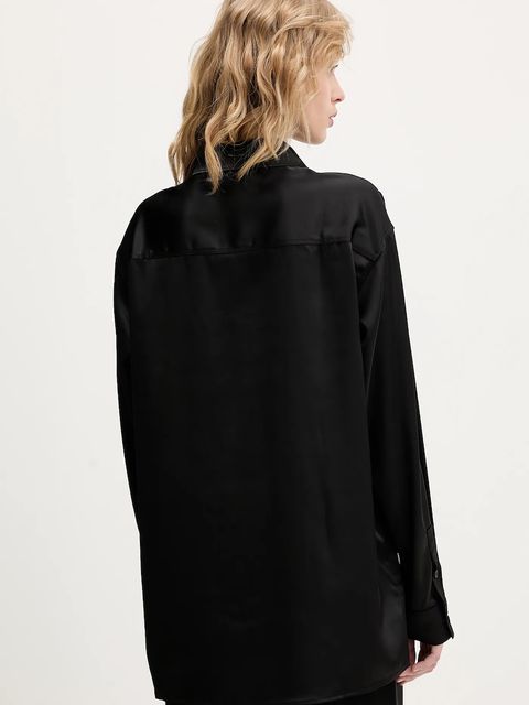 Karl Lagerfeld Jeans koszula damska kolor czarny relaxed z kołnierzykiem klasycznym B1W11038