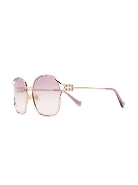 Miu Miu Eyewear oversize square-frame sunglasses - Gold - zdjęcie produktu nr 2