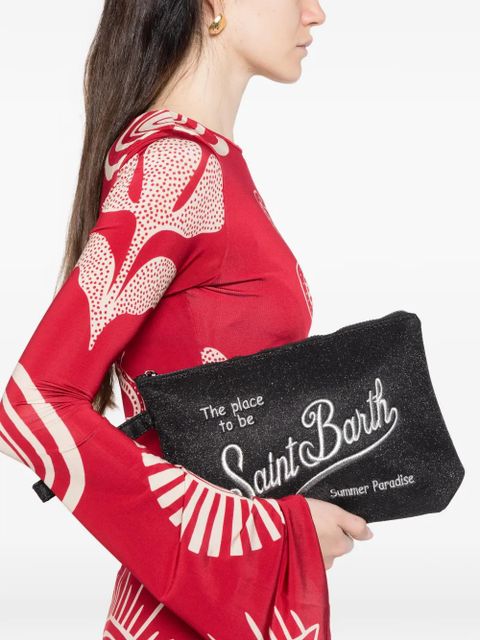 MC2 Saint Barth Aline logo-embroidered clutch bag - Black - zdjęcie produktu nr 2