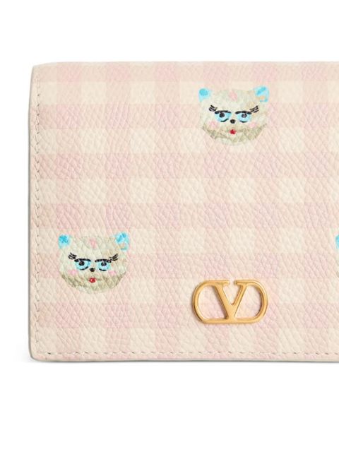 Valentino Garavani Vlogo Signature patterned wallet - Pink