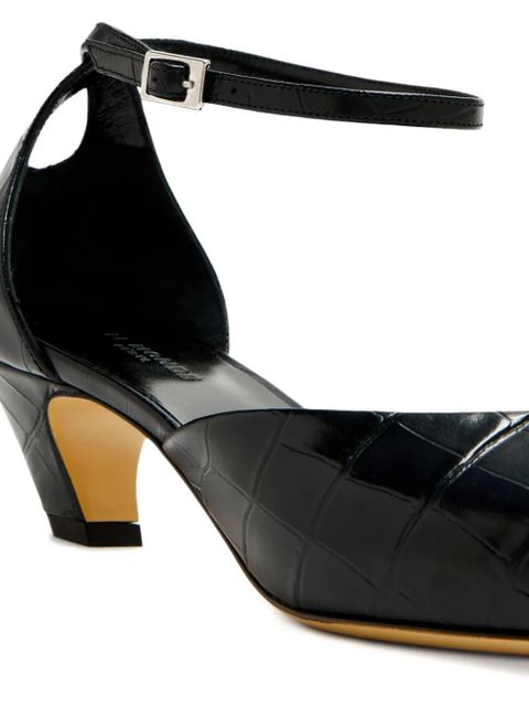 Le Monde Beryl 45mm crocodile-effect pumps - Black - zdjęcie produktu nr 2