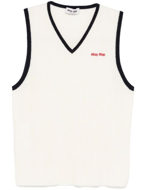 Miu Miu cashmere gilet - White - zdjęcie produktu nr 1