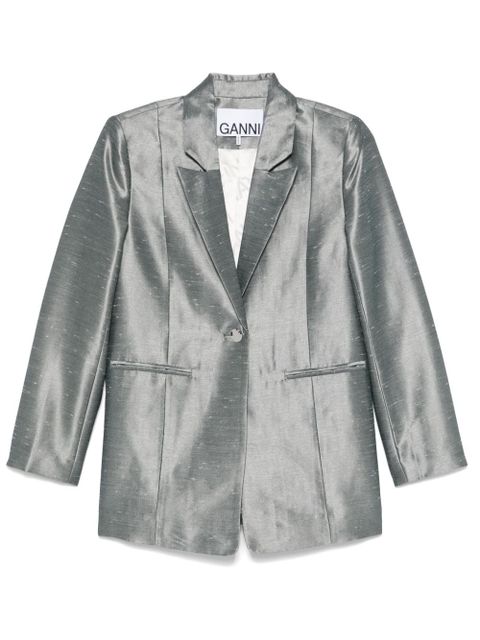 GANNI shantung blazer - Grey