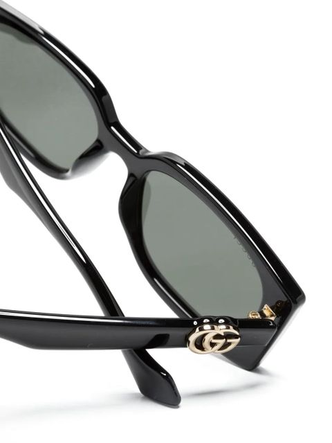 Gucci Eyewear Double G rectangle-frame sunglasses - Black