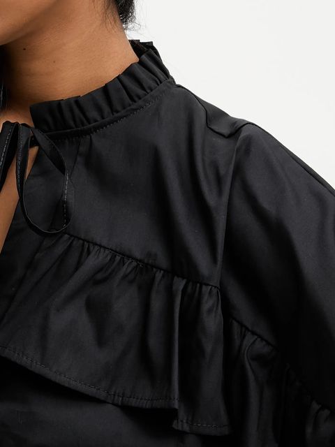 Answear.LAB koszula damska kolor czarny relaxed z wiązanym dekoltem