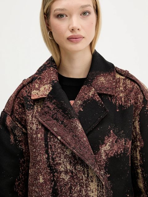 Desigual płaszcz BRUSHED LAC kolor brązowy 25WWEW05