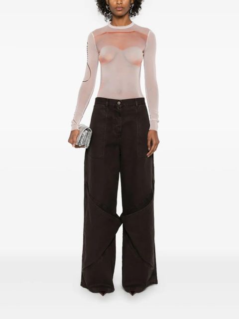 Jean Paul Gaultier silhouette-print T-shirt - Pink