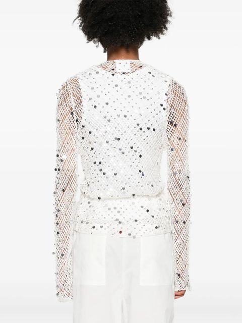 Paris Georgia Vera sequin-embellished top - Neutrals
