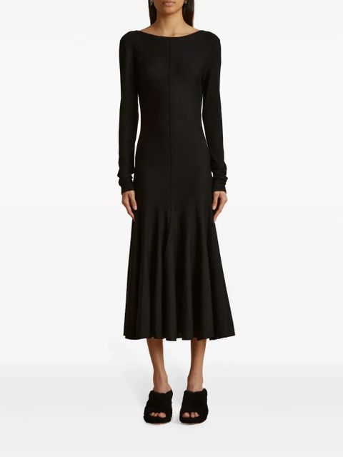 KHAITE scoop-back virgin-wool midi dress - Black - zdjęcie produktu nr 2
