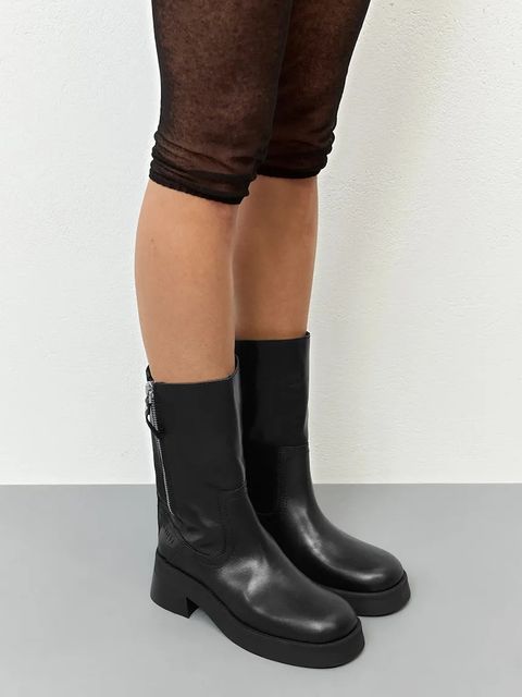 Miista botki zamszowe Gunda damskie kolor czarny na słupku E8_4039