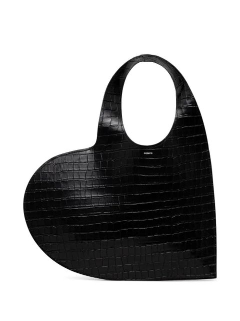 Coperni crocodile-effect heart tote bag - Black - zdjęcie produktu nr 1