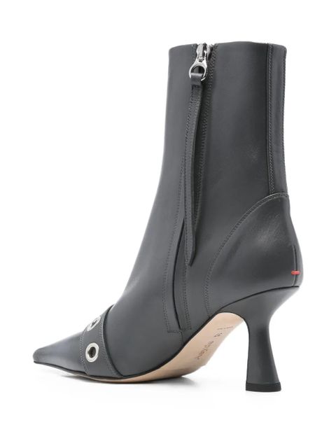 Aeyde 75mm buckle-detail pointed-toe boots - Grey