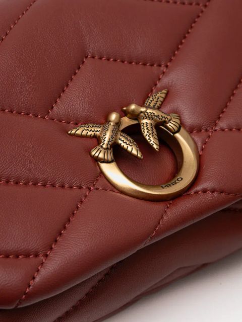 Pinko torebka skórzana kolor brązowy