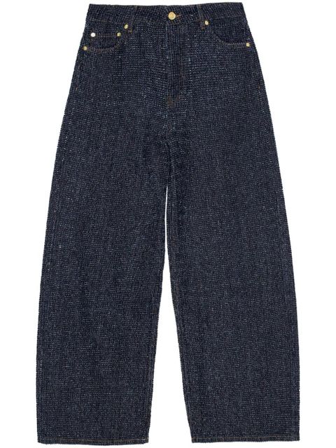 GANNI wide-leg denim trousers - Blue