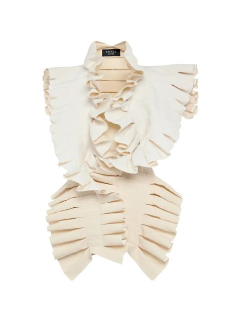 A.W.A.K.E. Mode ruffled top - Neutrals - zdjęcie produktu nr 1