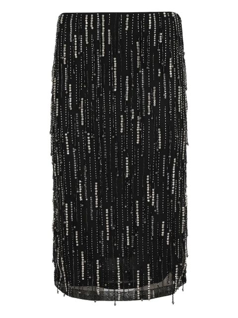 PINKO beaded fringe midi skirt - Black - zdjęcie produktu nr 2