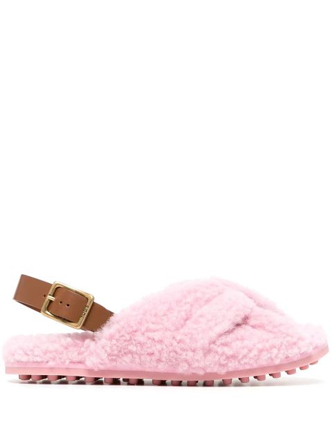 Tod's slingback shearling sandals - Pink - zdjęcie produktu nr 1