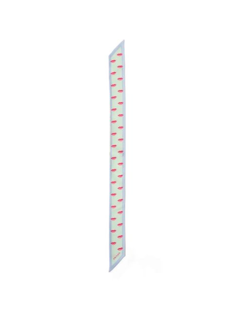 Prada Printed silk twill skinny scarf - Green - zdjęcie produktu nr 1