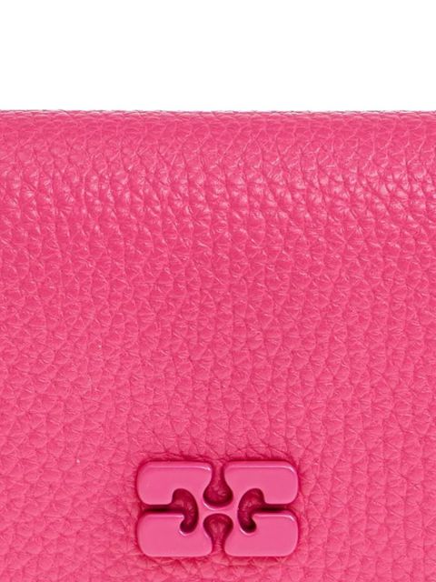 GANNI textured logo keyring - Pink