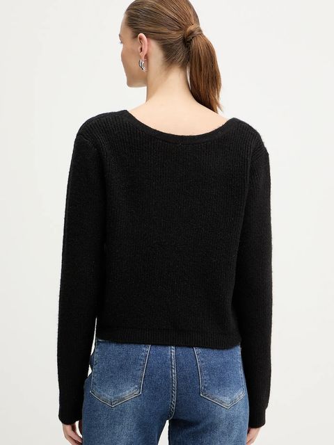 Morgan kardigan z domieszką wełny MIMO kolor czarny MIMO - zdjęcie produktu nr 2