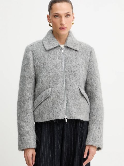 BOSS płaszcz z dodatkiem wełny kolor szary 50548767 - zdjęcie produktu nr 1