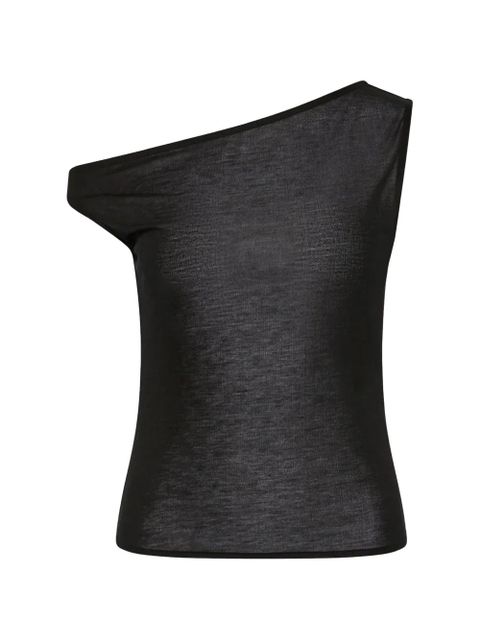 St. Agni asymmetric jersey top - Black - zdjęcie produktu nr 1
