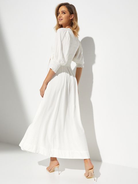 FREE PEOPLE - Biała sukienka z bawełny String Of Hearts