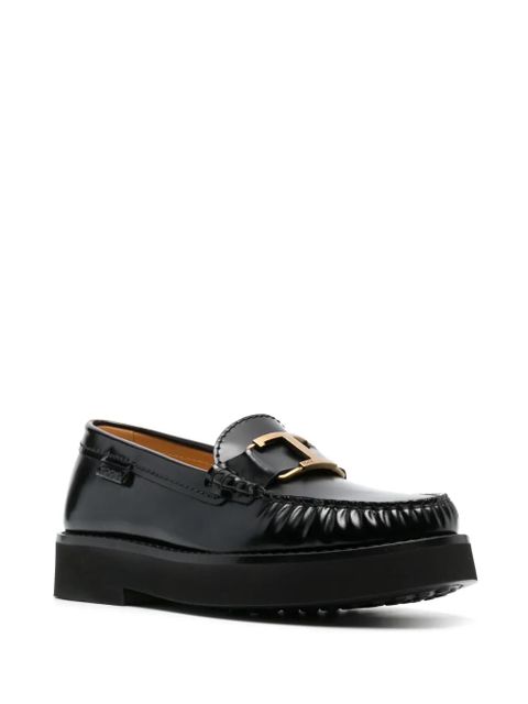 Tod's logo-plaque leather loafers - Black - zdjęcie produktu nr 2