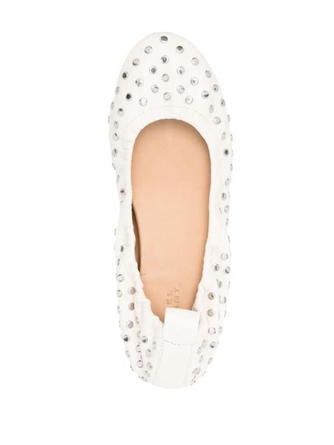 ISABEL MARANT Belna studded ballerina shoes - White