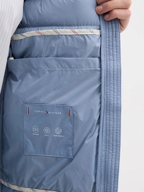 Tommy Hilfiger kurtka puchowa kolor niebieski przejściowa WW0WW46788