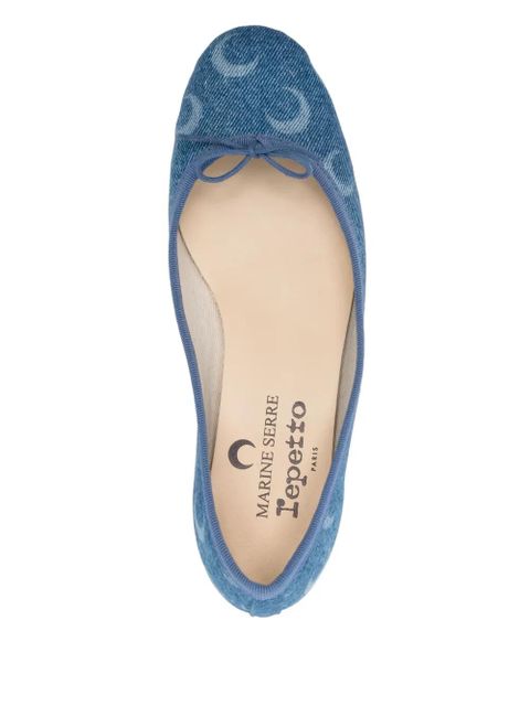 Marine Serre x Camille Repetto 30mm Moon-print pumps - Blue