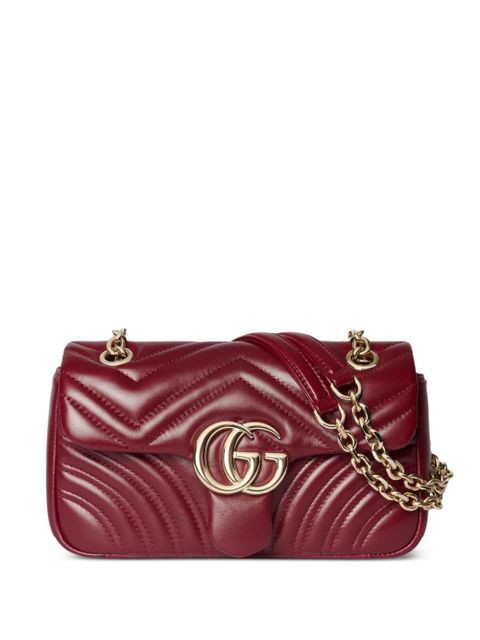 Gucci chevron chain leather shoulder bag - Red - zdjęcie produktu nr 1
