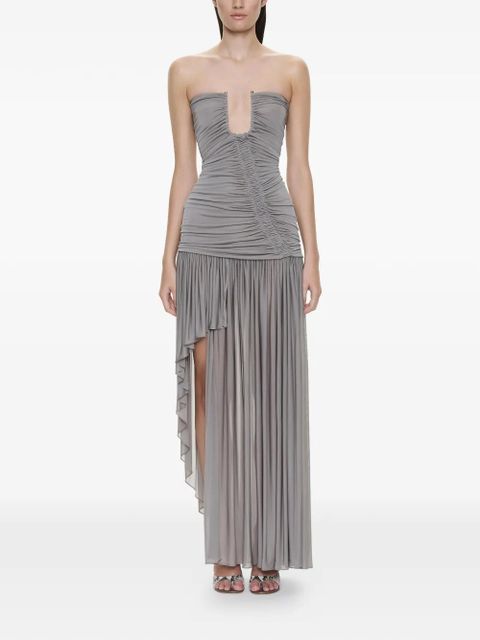 Christopher Esber Arced Orion ruched strapless asymmetric dress - Grey - zdjęcie produktu nr 1