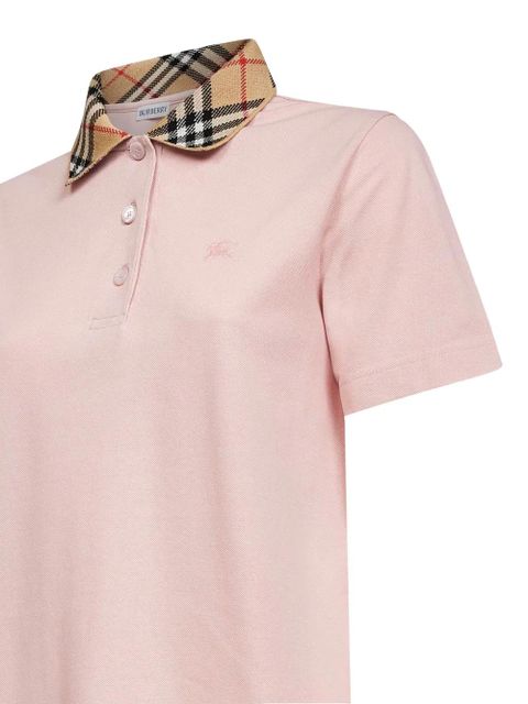 Burberry check-collar embroidered mini dress - Pink