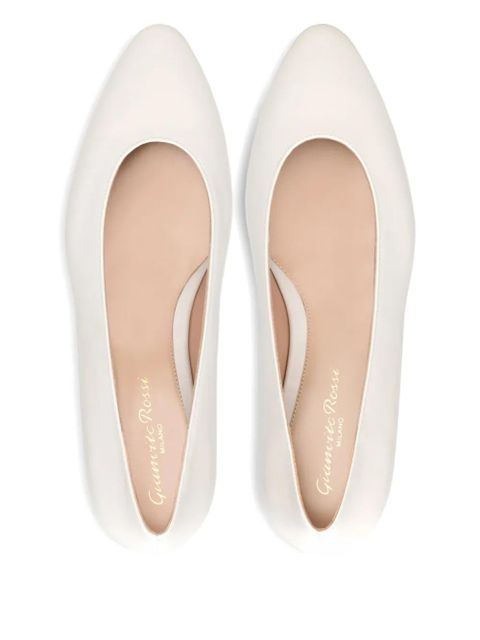 Gianvito Rossi leather ballerina shoes - White
