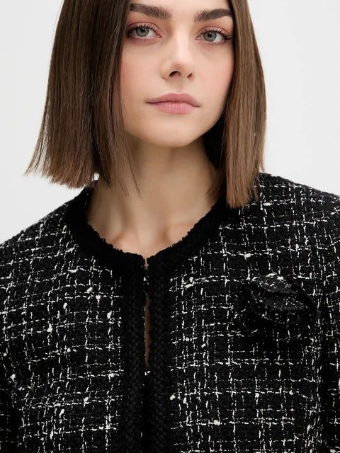 HUGO marynarka z wełną kolor czarny jednorzędowa wzorzysta 50547594 - zdjęcie produktu nr 2