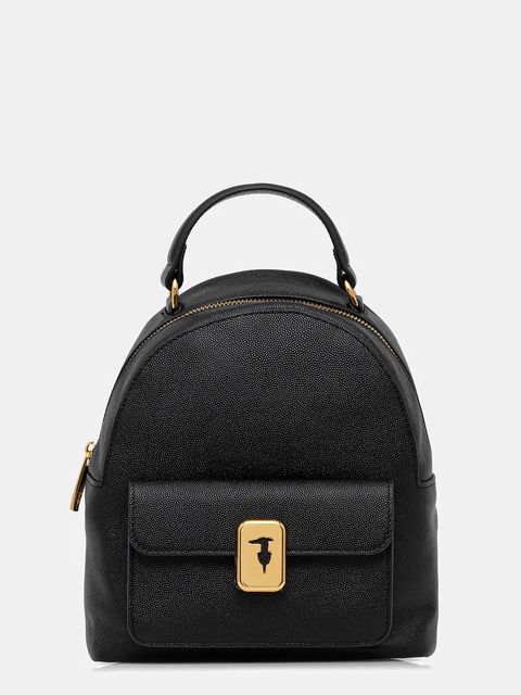 Trussardi plecak skórzany damski kolor czarny mały gładki Z607E106080N - zdjęcie produktu nr 1