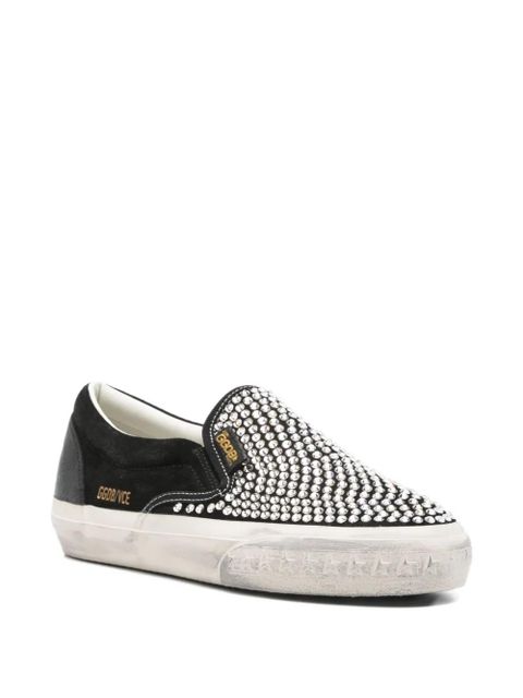Golden Goose VCE crystal-embellished slip-on sneakers - Black