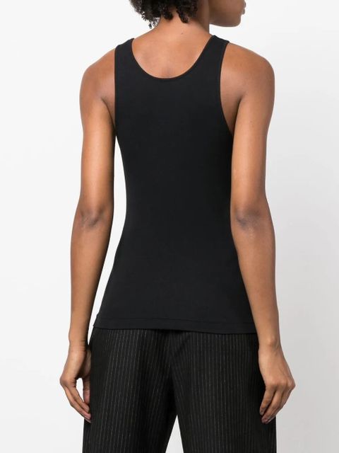 TOTEME Fine Curved ribbed tank top - Black