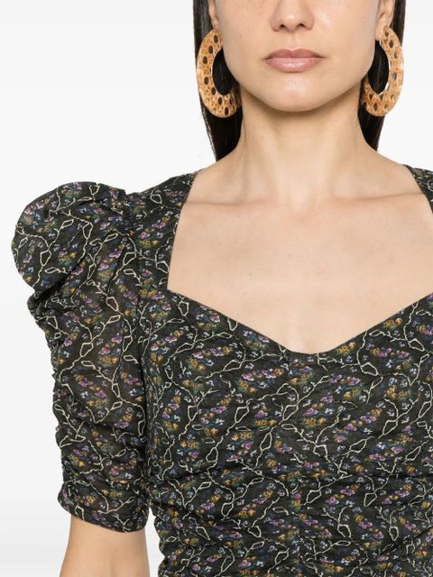 MARANT ÉTOILE Galaor floral-print top - Black