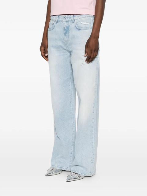 Casablanca ripped-letter jeans - Blue