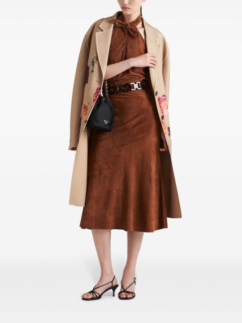 Prada suede midi skirt - Brown