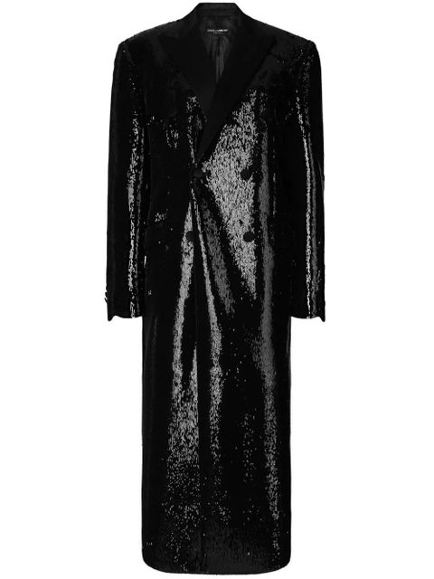 Dolce & Gabbana peak-lapel double-breasted coat - Black - zdjęcie produktu nr 1