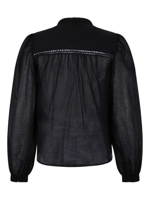 MARANT ÉTOILE lace-insert button shirt - Black - zdjęcie produktu nr 2