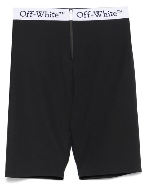 Off-White logo-waistband shorts - Black - zdjęcie produktu nr 1