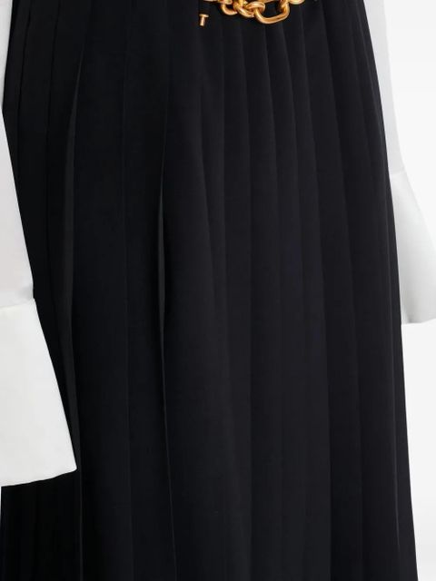Balmain pleated chain-embellished skirt - Black