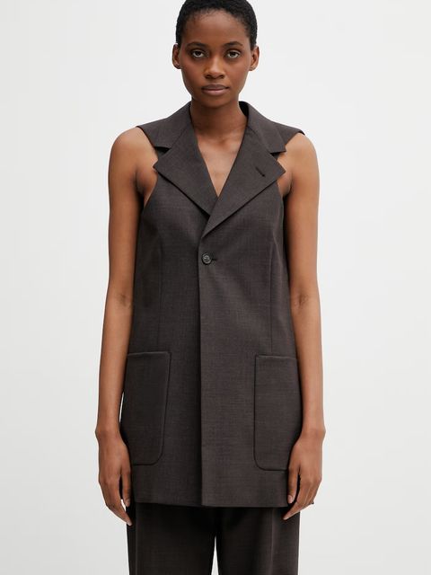 MM6 Maison Margiela kamizelka jednorzędowa damska z wełną - zdjęcie produktu nr 1