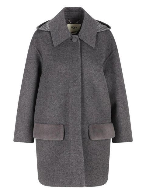 FENDI hooded flap-pocket coat - Grey - zdjęcie produktu nr 1