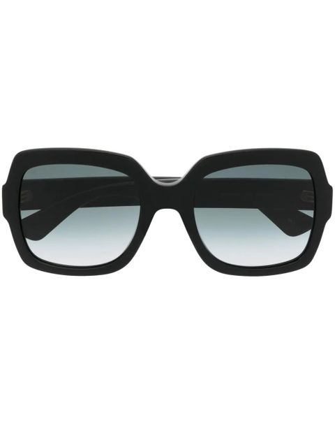 Gucci Eyewear logo-plaque oversize frame sunglasses - Black - zdjęcie produktu nr 1