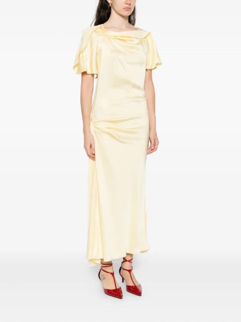 Victoria Beckham draped cowl-neck dress - Yellow